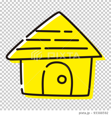シンプルな手描き風の家のイラスト 93388592