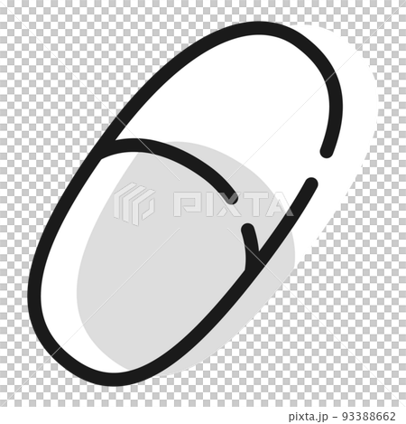 薬の錠剤イメージイラスト（白黒） 93388662