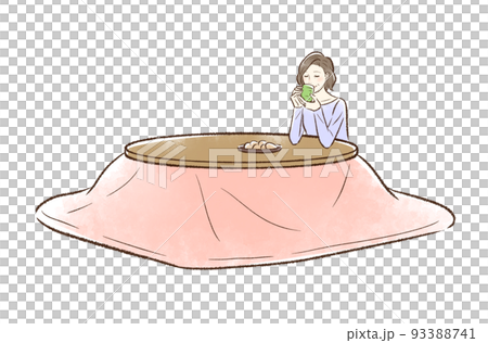 Young middle-aged relaxing at the kotatsu_no background 93388741