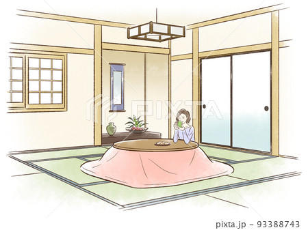 こたつでくつろぐ中年女性 93388743