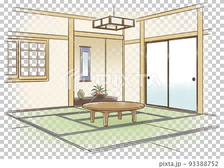 一般住宅の和室とテーブル 93388752