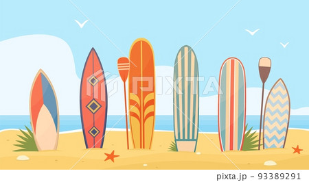 surfboards in the sand