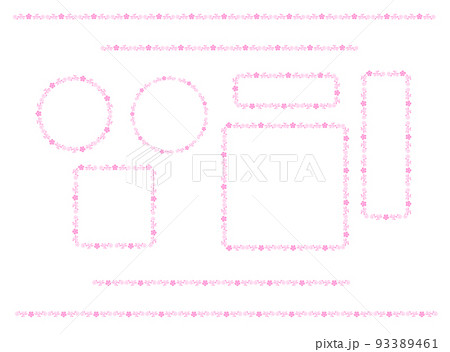 手書きの花フレーム、ライン 手書きの花フレーム、ライン 93389461
