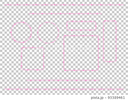 手書きの花フレーム、ライン 手書きの花フレーム、ライン 93389461