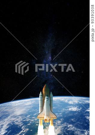 Space Shuttle takes off into space. Elements of this image furnished by NASA. Space Shuttle takes off into space. Elements of this image furnished by NASA. 93391038