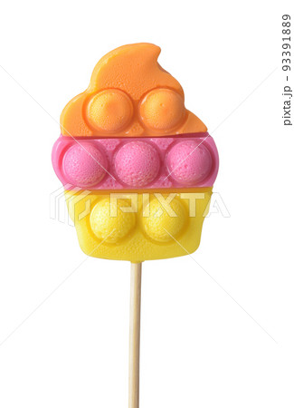 Front view of colorful pop it lollipop Front view of colorful pop it lollipop 93391889