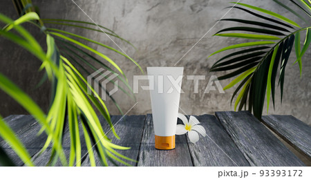 White packet mock up of cream or you product with loft cement background design for place textured on product surface 93393172
