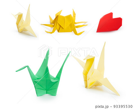 Collage of different origami papers 93395530