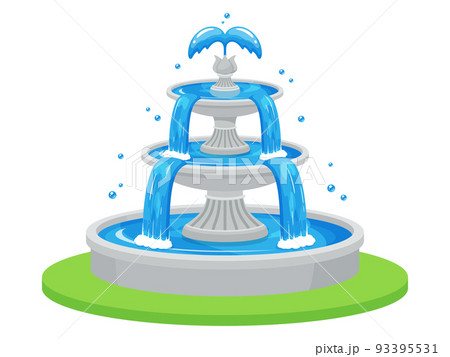 おしゃれな噴水のイラスト 93395531