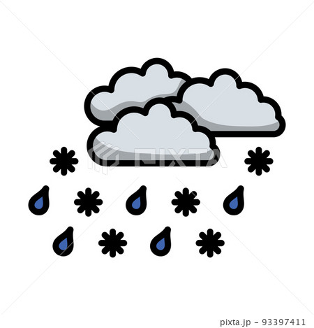 Rain With Snow Icon 93397411