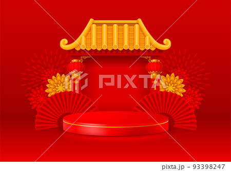 Chinese New Year Podium Background Chinese New Year Podium Background 93398247