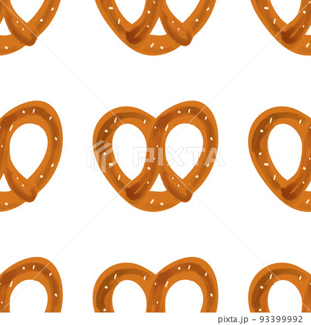 Seamless pattern with traditional snack pretzel on Seamless pattern with traditional snack pretzel on 93399992