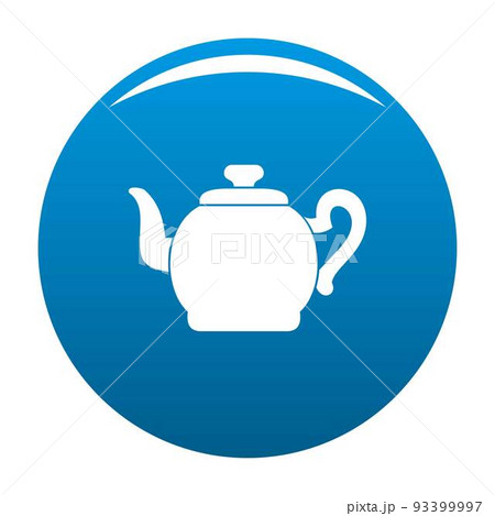 Teapot with cap icon vector blue Teapot with cap icon vector blue 93399997