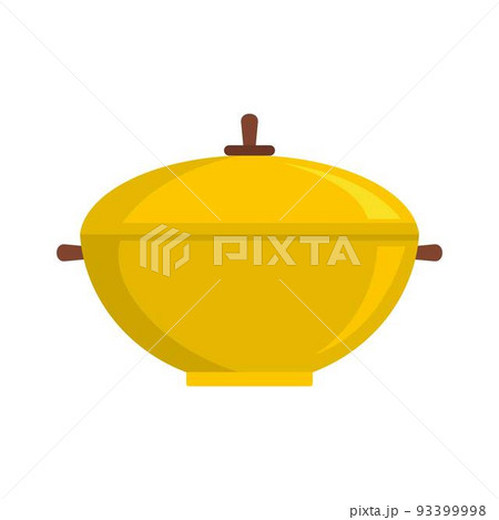 Big saucepan icon, flat style Big saucepan icon, flat style 93399998