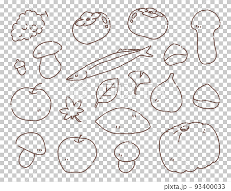 Autumn taste set line drawing illustration 93400033