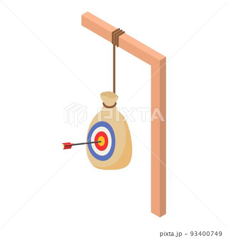 Archery target bag icon, isometric style Archery target bag icon, isometric style 93400749