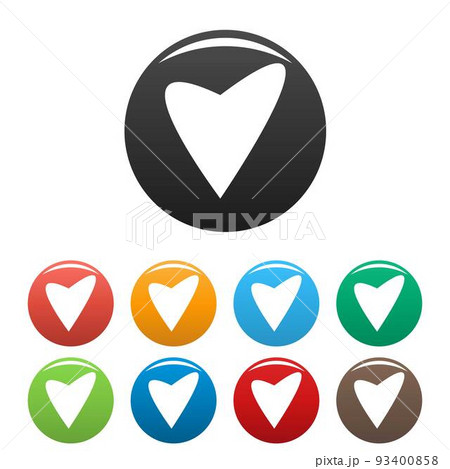 Gentle heart icons set color vector 93400858
