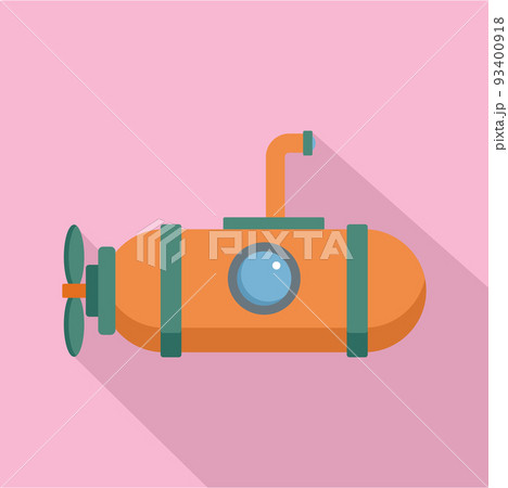 One person submarine icon, flat style One person submarine icon, flat style 93400918