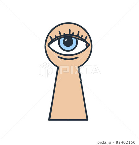 Lock hole with eye. Observation through keyhole. Concept of espionage and computer security. Lock hole with eye. Observation through keyhole. Concept of espionage and computer security. 93402150