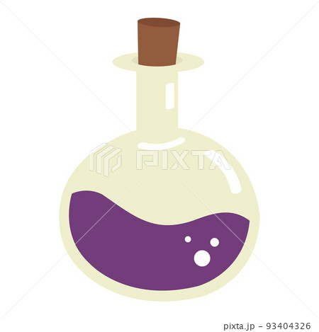 A doodle bottle with purple magic potion. 93404326