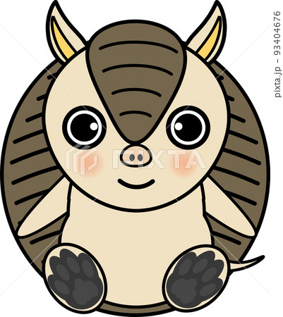 座るかわいいアルマジロ 93404676