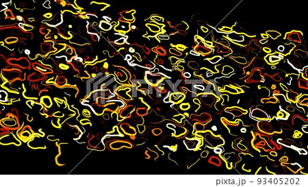 Abstract creative bg with curled lines like yellow trails on surface. Lines form swirling pattern like curle noise. Abstract 3d bright creative festive bg. 3d render 93405202