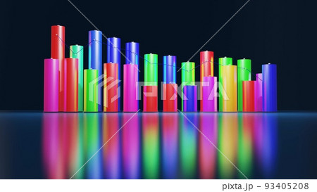 3d render. Multicolor bars, counters and graph. Beautiful 3d background for analytical programs with abstract infographics, statistical data. 3d columns as financial bg 3d render. Multicolor bars, counters and graph. Beautiful 3d background for analytical programs with abstract infographics, statistical data. 3d columns as financial bg 93405208