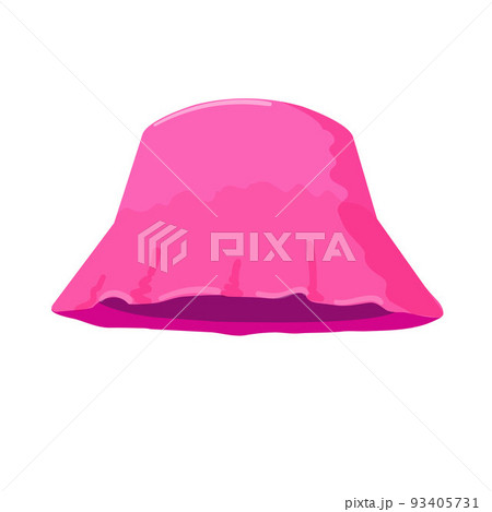 Pink panama, headwear. Kalush, symbol of Ukraine, Ukrainian fashion. Sun hat isolated icon. Vector illustration. Pink panama, headwear. Kalush, symbol of Ukraine, Ukrainian fashion. Sun hat isolated icon. Vector illustration. 93405731