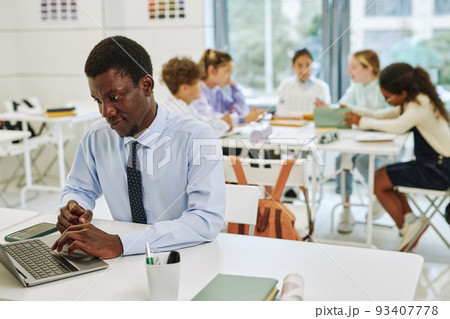 Young Black Teacher in Class Young Black Teacher in Class 93407778
