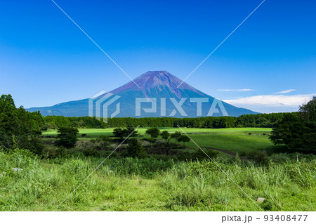 朝霧高原から　富士山の絶景　静岡県富士宮市　日本 93408477