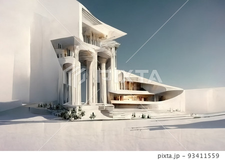 Palladian style architecture, digital art, 3d illustration 93411559