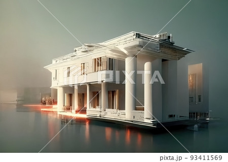 Palladian style architecture, digital art, 3d illustration Palladian style architecture, digital art, 3d illustration 93411569