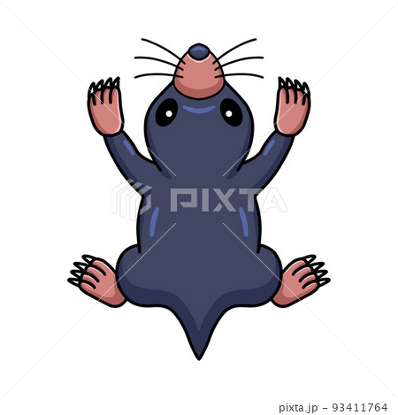 Cute little mole cartoon character	 93411764