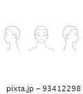 シンプルな顔のイラスト　正面と横顔 93412298