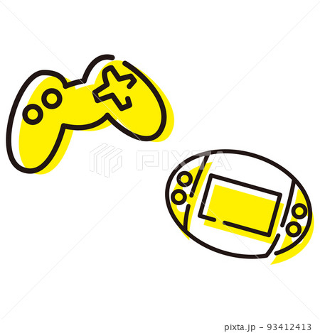 シンプルなゲーム機コントローラーのイラストのイラスト素材