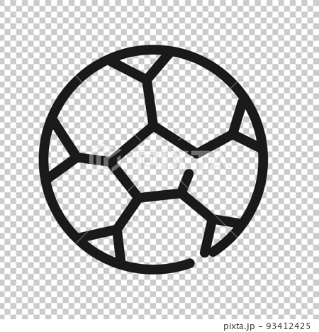 シンプルなサッカーボールのイラスト（白黒） 93412425