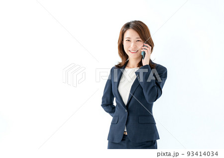 ビジネス　スマートフォン　女性 93414034