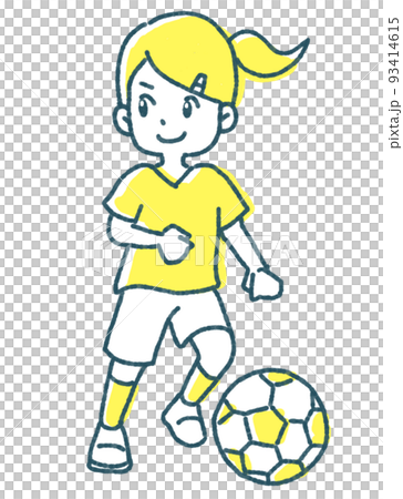 girl kicking a soccer ball girl kicking a soccer ball 93414615