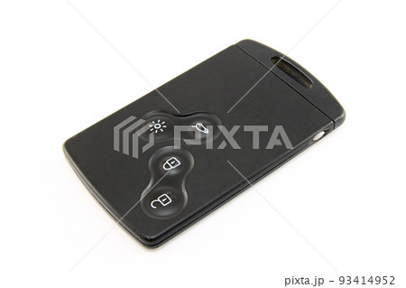 Modern black car key card isolated on white background Modern black car key card isolated on white background 93414952