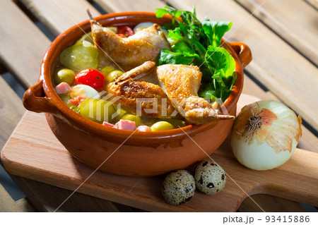 Solyanka with quails and vegetables Solyanka with quails and vegetables 93415886