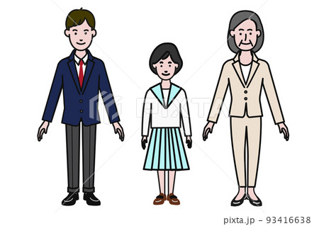 家族の多様性を表現したイラスト 93416638