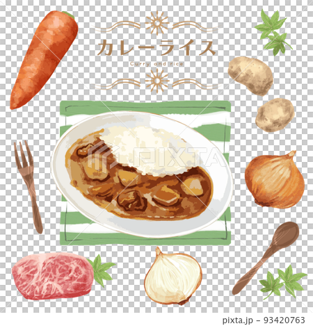 リアルなカレーライス、野菜セット 93420763