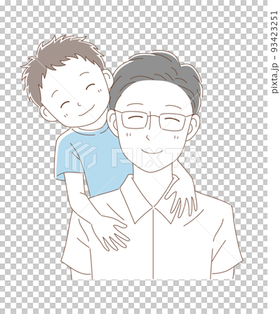 good father and son - Stock Illustration [93423251] - PIXTA