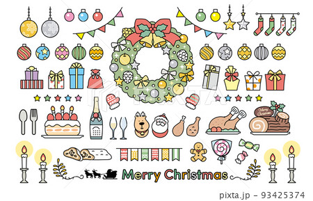 クリスマス　アイコン　イラストセット 93425374