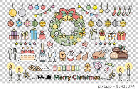 クリスマス　アイコン　イラストセット 93425374