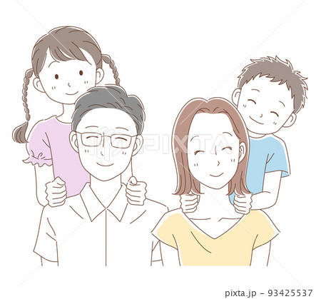 親の肩たたきをする子供 93425537