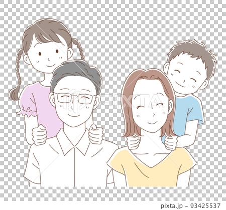 親の肩たたきをする子供 93425537