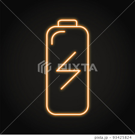 Neon rechargeable battery icon in line style 93425824