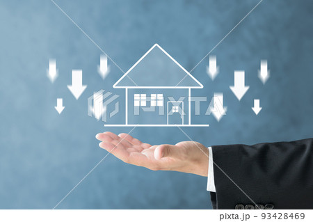 住宅の価値・金利などが下がるイメージ 93428469
