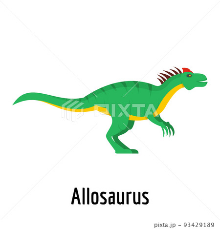 Allosaurus icon, flat style. 93429189